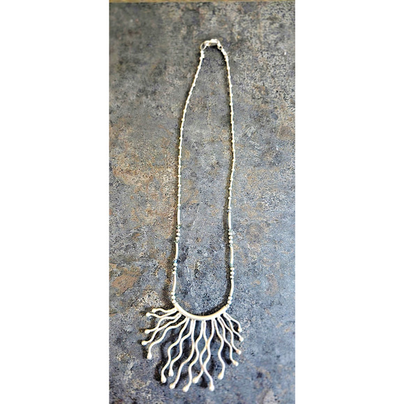 Hand-Engraved Sterling Silver Handmade Coral Pendant on Sterling Silver Necklace - Picture 4 of 7